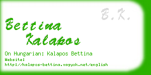 bettina kalapos business card